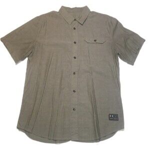 Under Armour Men’s Heat Gear Loose Short Sleeve Button Up Shirt Olive Size XL